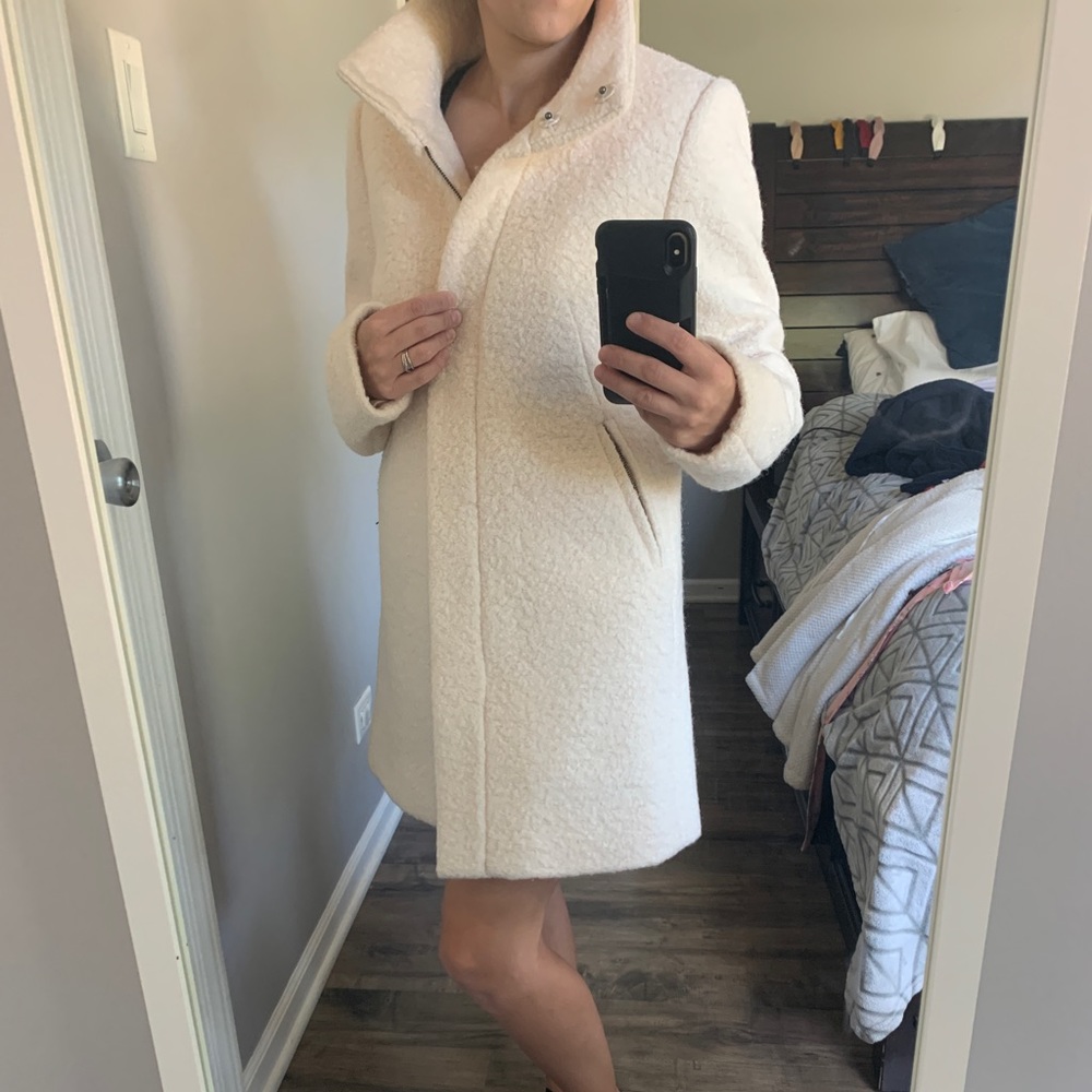 Loft White Wool Coat